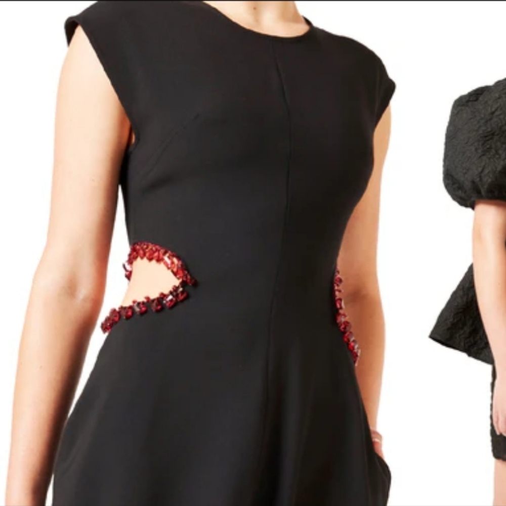 NOMIA JEWEL CUTOUT MIDI DRESS BLACK 12